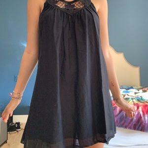 Flowy black mini dress
